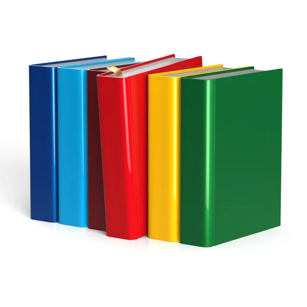 Knihy řádek výběru červené prázdné učebnice volba — Stock fotografie