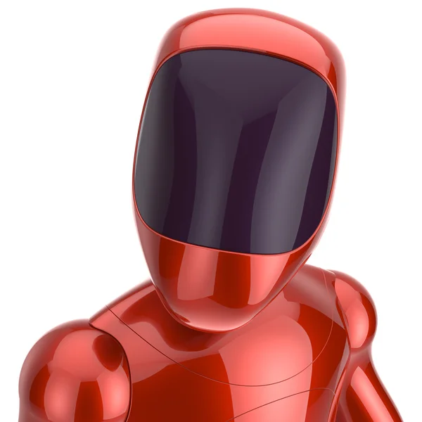 Robot cyborg dummy red futuristic bot spaceman concept — Stock Photo, Image