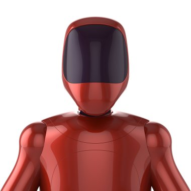 Robot kırmızı fütüristik cyborg bot android avatar kavramı