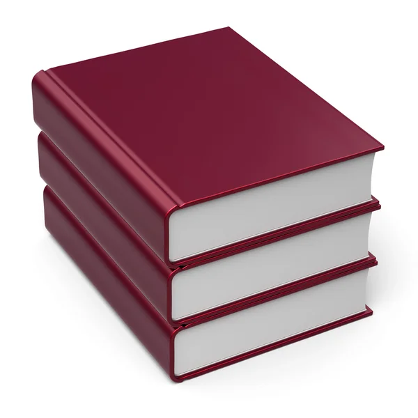 Books stack 3 three blank cover red content archive icon — Stock Photo, Image