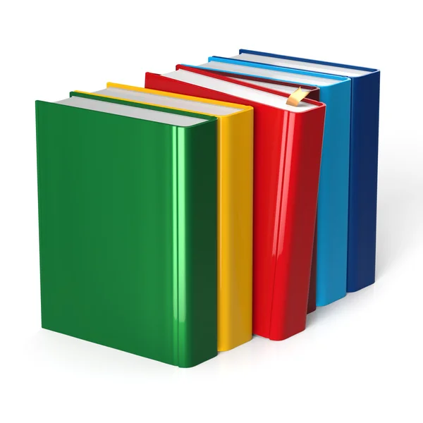 Libros fila colorido rojo seleccionar tomar elegir la cubierta en blanco — Foto de Stock