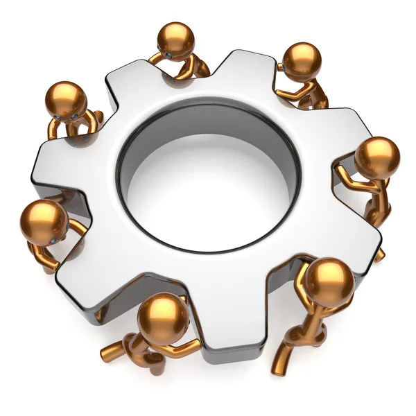 Teamwork business workforce partnership process gear job — Stock Photo, Image
