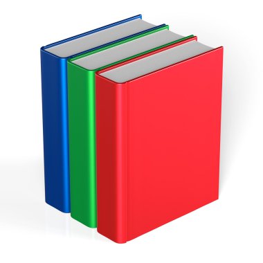 Kitap üç kapak 3 ders kitabı şablon simgesi duran boş