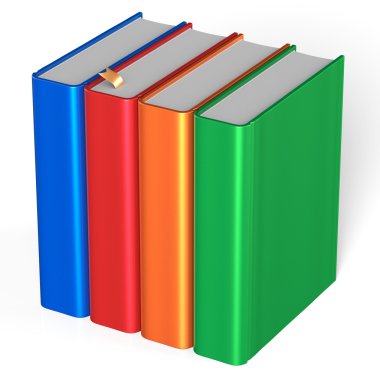 Dört kitap eğitim ders kitapları kitaplık kitaplık boş
