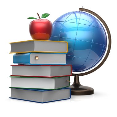 Apple kitaplar dünya boş küresel uluslararası bilgi simgesi