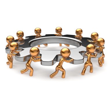 Takım çalışması iş süreci zor iş erkek karakter dişli