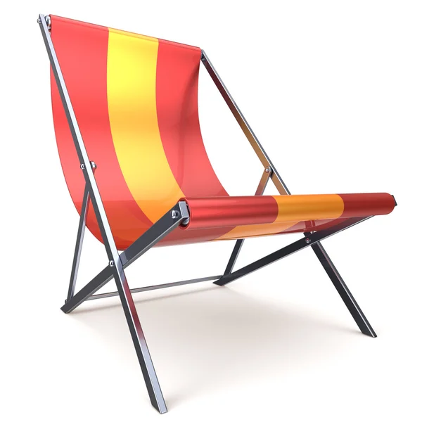 Beach křeslo chaise longue červená žlutá nikdo relaxační ikona — Stock fotografie