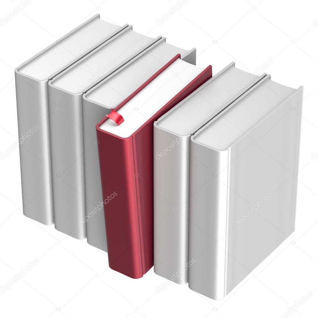 Red book choice from white row selecting choosing answer 