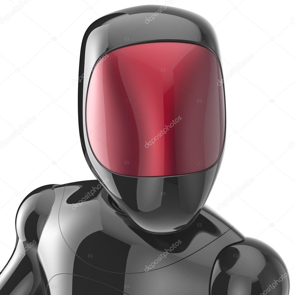 Black robot cyborg bot android futuristic artificial character