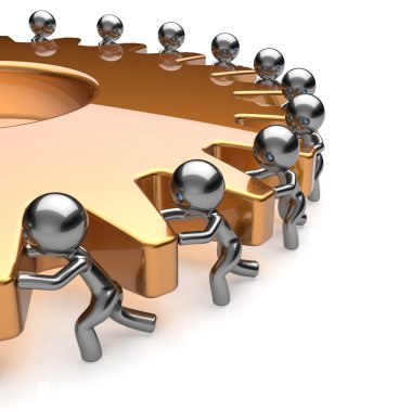 Takım iş ortaklık iş erkekler altın dişli açma