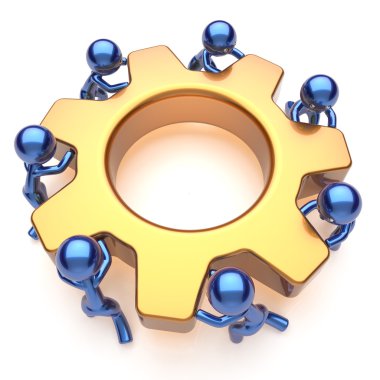 Ortaklık takım iş iş işlem erkek işçiler dişli