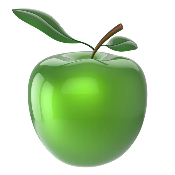 Manzana verde fruta nutrición antioxidante fresco maduro sano icono —  Fotos de Stock