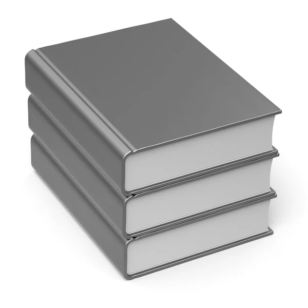 Bücher stapeln leeren weißen Einband 3 drei klassische Symbol grundlegende — Stockfoto