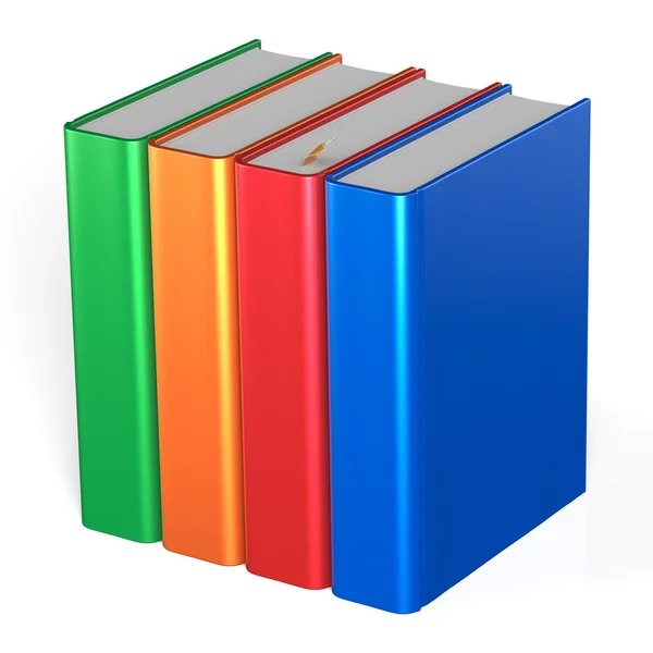 Leere Bücher vier Lehrbücher Bücherregal Bildungs-Ikone — Stockfoto