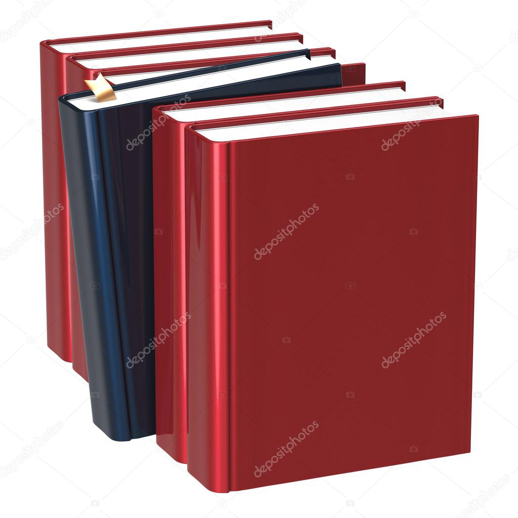 Books row red blank one black selected need index