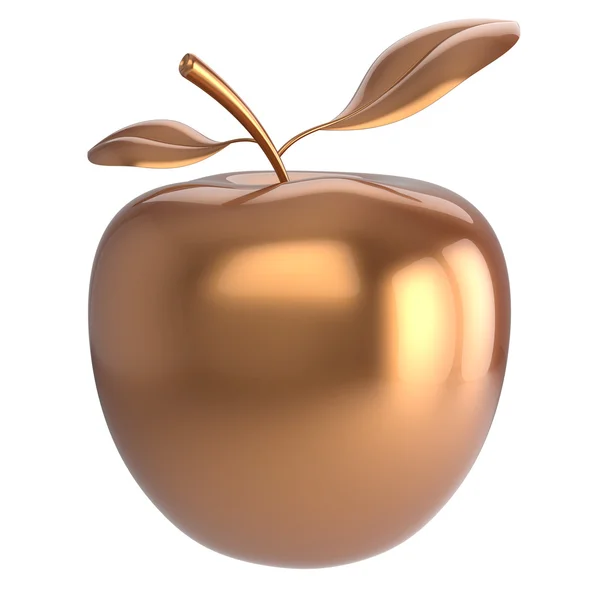 Золоте яблуко фруктовий значок розкішний золотий — стокове фото
