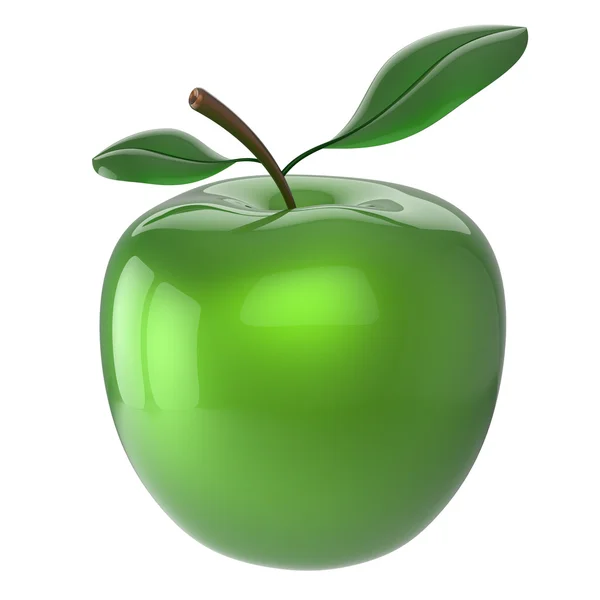 Ícone saudável orgânico de fruta verde maçã — Fotografia de Stock