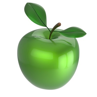Yeşil elma beslenme meyve antioksidan taze olgun organik simgesi