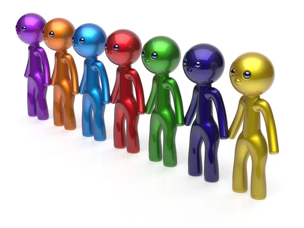 Teamwork friends partnership character social network icon — Stock Photo, Image