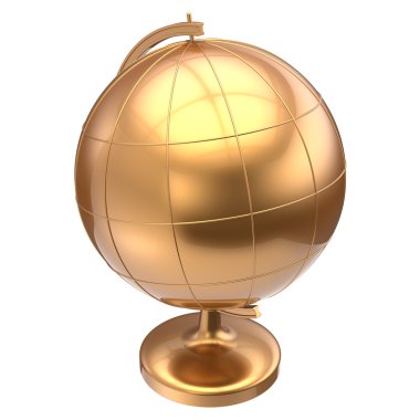 Golden globe blank planet Earth global geography education