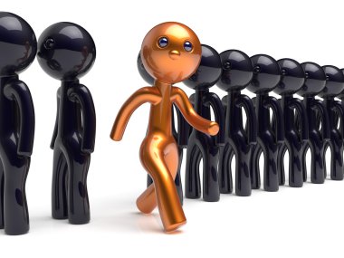 Stand out from the crowd different people unique character