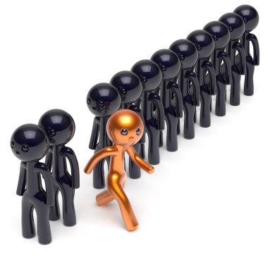 Different people stand out from the crowd character unique