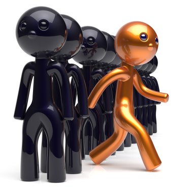 Different people character stand out from the crowd icon