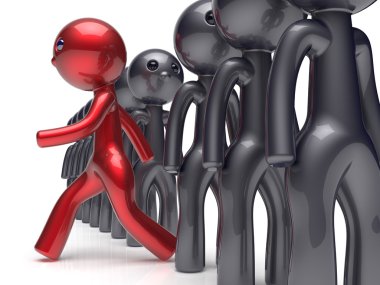 Stand out from the crowd character different people concept