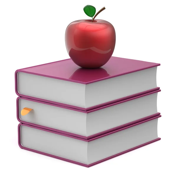 Books purple and attractive apple blank textbooks stack icon — Stock Photo, Image