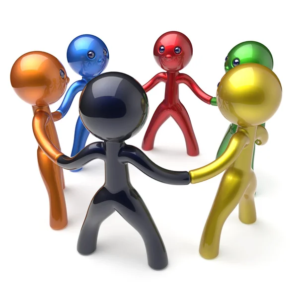 Teamwork circle people social network human resources — 图库照片