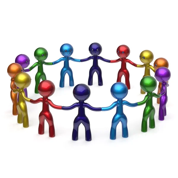 Social network characters teamwork human resources circle — Stock Photo, Image