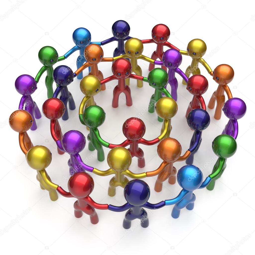 Social network large group people human resources worldwide