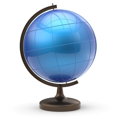 Blue globe blank sphere planet Earth geography studying icon