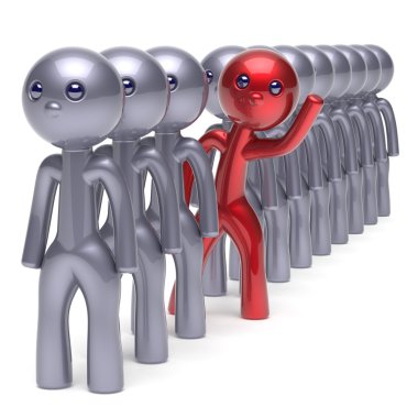 Stand out from the crowd character different individuality man