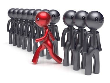 Different people character individuality human red black