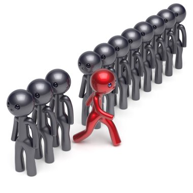 Different people character individuality stand out from the crowd