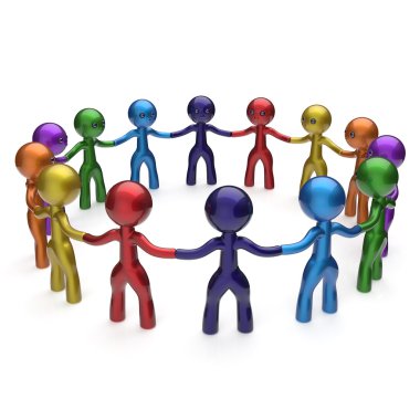 Human resources social network characters teamwork circle