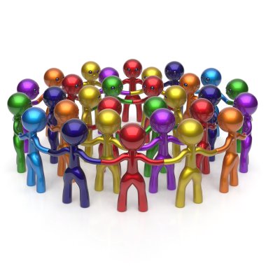 Social network large group people teamwork characters