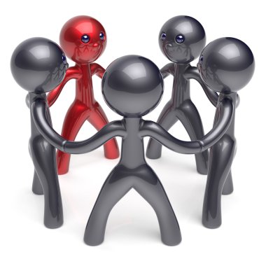 Teamwork circle people social network individuality character