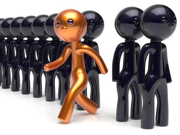 Stand out from the crowd character different individuality icon — Stockfoto
