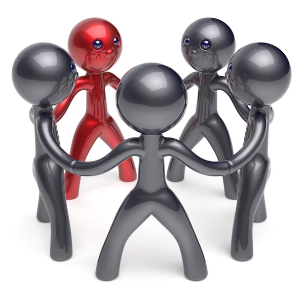 Teamwork circle people social network individuality character — Stok fotoğraf