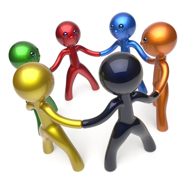 Teamwork circle people social network individuality concept — Stockfoto