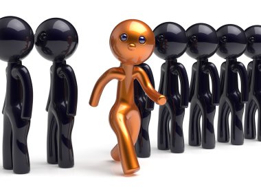 Stand out from the crowd character different people icon