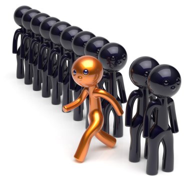 Stand out from the crowd different people individuality concept