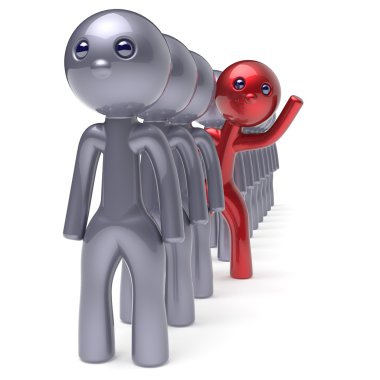 Character stand out from the crowd different individuality icon