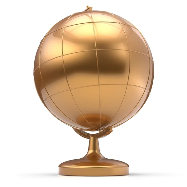 Globo planeta Terra em branco dourado global geografia mundo — Fotografia de Stock