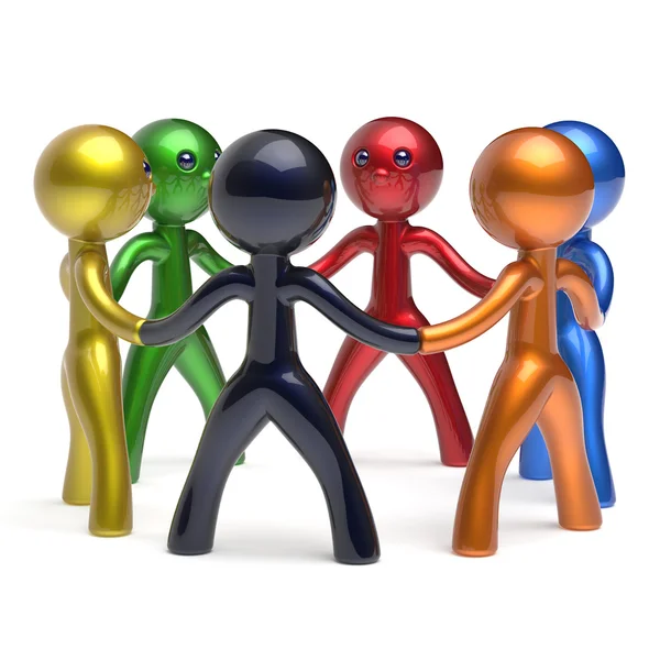 Teamwork circle people social network individuality character — Stockfoto