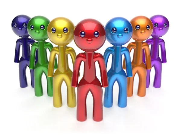 Leadership businessman commander teamwork characters — Stok fotoğraf