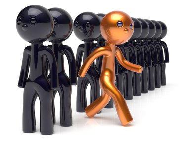 Different people character individuality stand out from the crowd