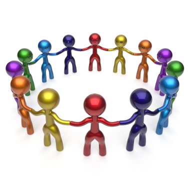 Social network men circle characters together internet icon